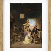 Albert Küchler – Jäger in einer Taverne 1834 | Giclée Kunstdruck gerahmt