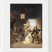 Albert Küchler – Jäger in einer Taverne 1834 | Giclée Kunstdruck gerahmt