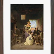 Albert Küchler – Jäger in einer Taverne 1834 | Giclée Kunstdruck gerahmt