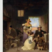 Albert Küchler – Jäger in einer Taverne 1834 | Giclée Kunstdruck gerahmt