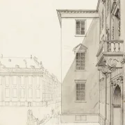 Albert Küchler | Kongens Nytorv - 1828 | Indrammet kunsttryk | Danmarks Guldalder | formida