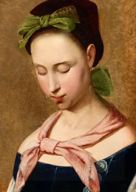 Albert Küchler | Portræt af ung kvinde - 1838 | Indrammet kunsttryk | Danmarks Guldalder | formida
