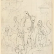 Albert Küchler | Wandermusiker - 1820 | Gerahmter Kunstdruck | Goldenes Zeitalter Dänemark | formida