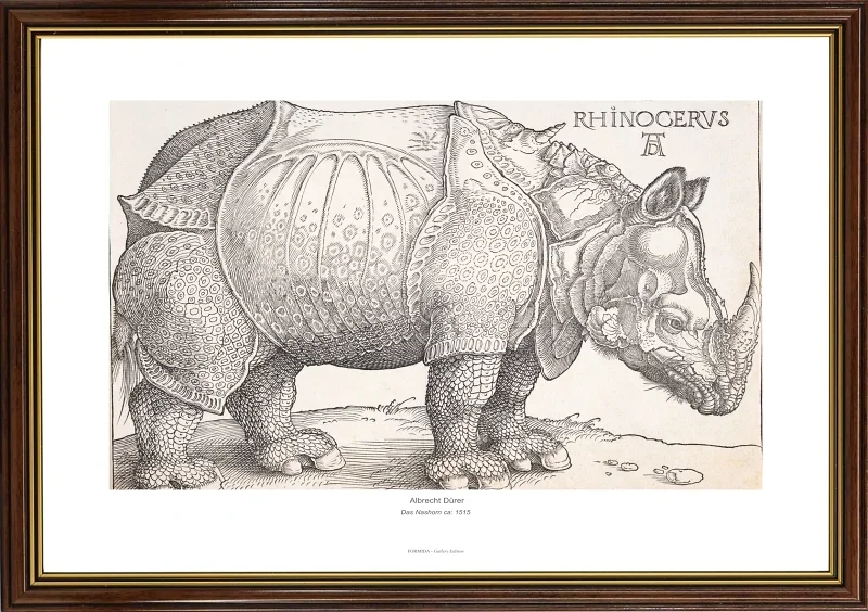 Albrecht Dürer | Næsehornet - 1515 | Gallery Edition | Indrammet kunsttryk | Renæssance
