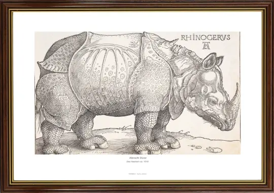 Albrecht Dürer | Das Nashorn - 1515 | Gallery Edition | Gerahmter Kunstdruck | Renaissance