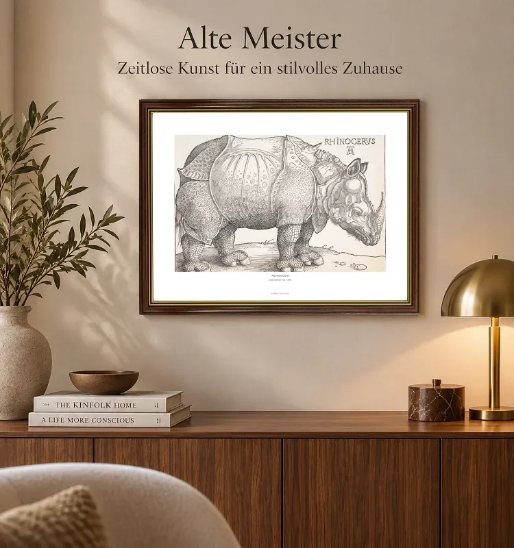Albrecht Dürer | Næsehornet - 1515 | Gallery Edition | Indrammet kunsttryk | Renæssance