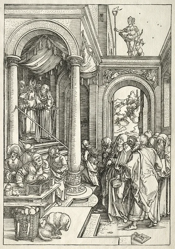 Albrecht Dürer | Præsentation af den unge jomfru i templet - 1505 | Indrammet kunsttryk | Renæssance | formida