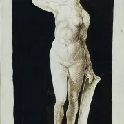 Albrecht Dürer | Proportionsstudie eines weiblichen Aktes mit Schild – 1500 | Gerahmter Kunstdruck | Renaissance | formida