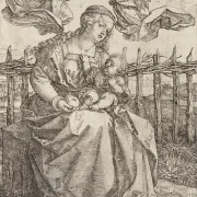 Albrecht Dürer | Jomfru Maria kronet af to engle - 1471 | Indrammet kunsttryk | Renæssance | formida