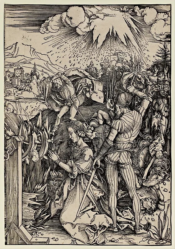 Albrecht Dürer | Den hellige Katarina af Alexandrias martyrium - 1496 | Indrammet kunsttryk | Renæssance | formida