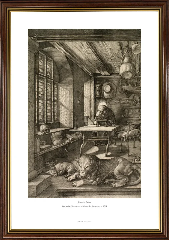 Albrecht Dürer | Sankt Hieronymus i sit arbejdsværelse - 1514 | Gallery Edition | Indrammet kunsttryk | Renæssance