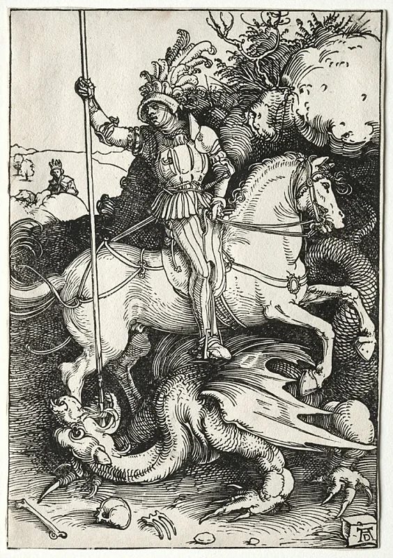 Albrecht Dürer | Sankt Georg dræber dragen - 1500 | Indrammet kunsttryk | Renæssance | formida