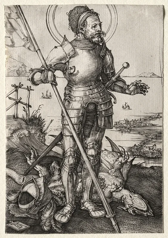 Albrecht Dürer | Sankt Georg til fods - 1505 | Indrammet kunsttryk | Renæssance | formida