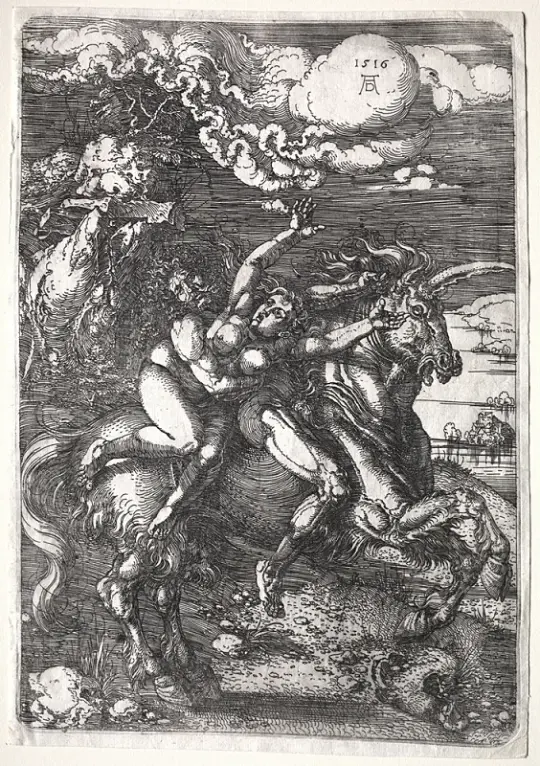 Albrecht Dürer | Bortførelsen på en enhjørning - 1516 | Indrammet kunsttryk | Renæssance | formida