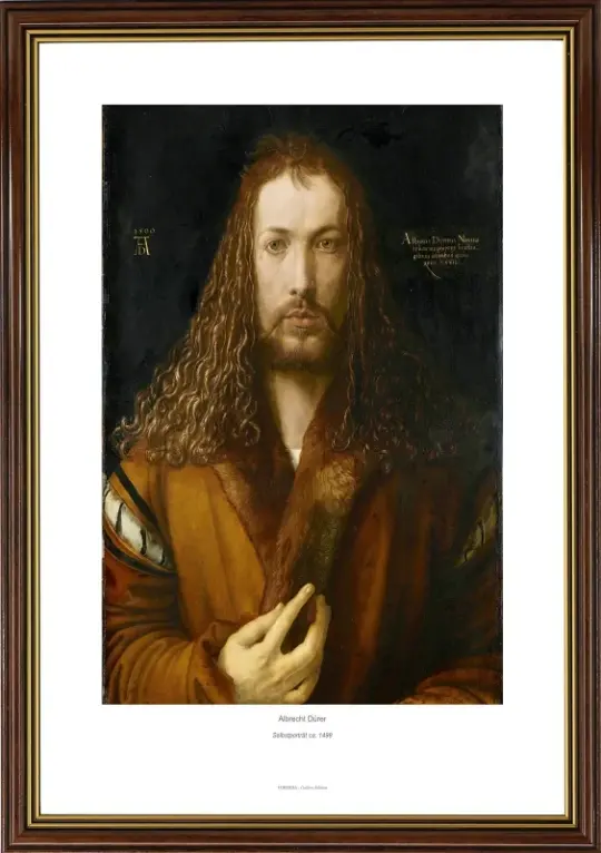 Albrecht Dürer | Selbstporträt - 1498 | Gallery Edition | Gerahmter Kunstdruck | Renaissance