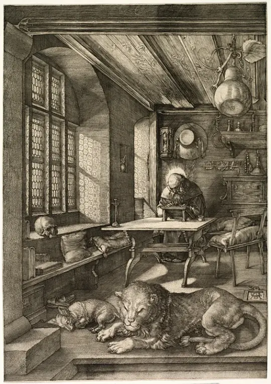Albrecht Dürer | Sankt Hieronymus i sit arbejdsværelse - 1514 | Indrammet kunsttryk | Renæssance | formida