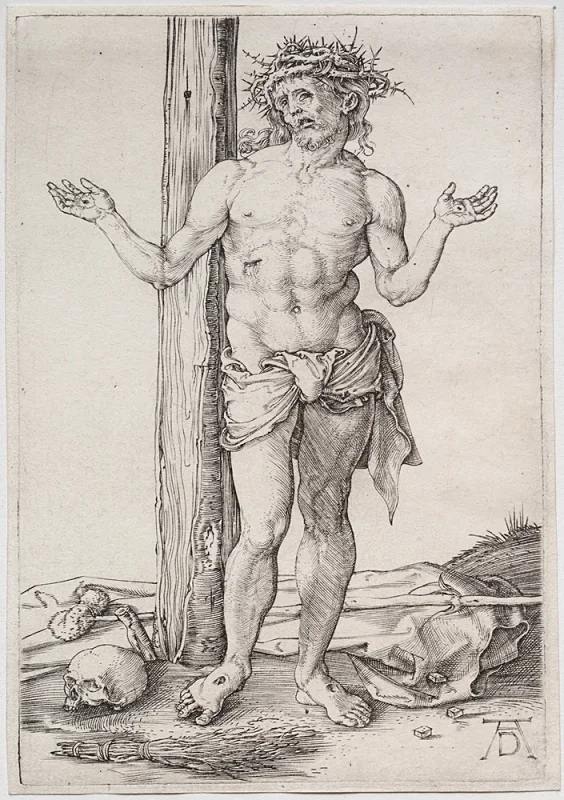 Albrecht Dürer | Jesus stående, med hænderne opløftet - 1500 | Indrammet kunsttryk | Renæssance | formida