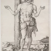 Albrecht Dürer | Jesus stående, med hænderne opløftet - 1500 | Indrammet kunsttryk | Renæssance | formida