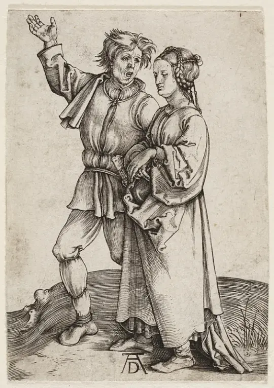 Albrecht Dürer | Der junge Bauer und seine Frau – 1497 | Giclée Kunstdruck gerahmt
