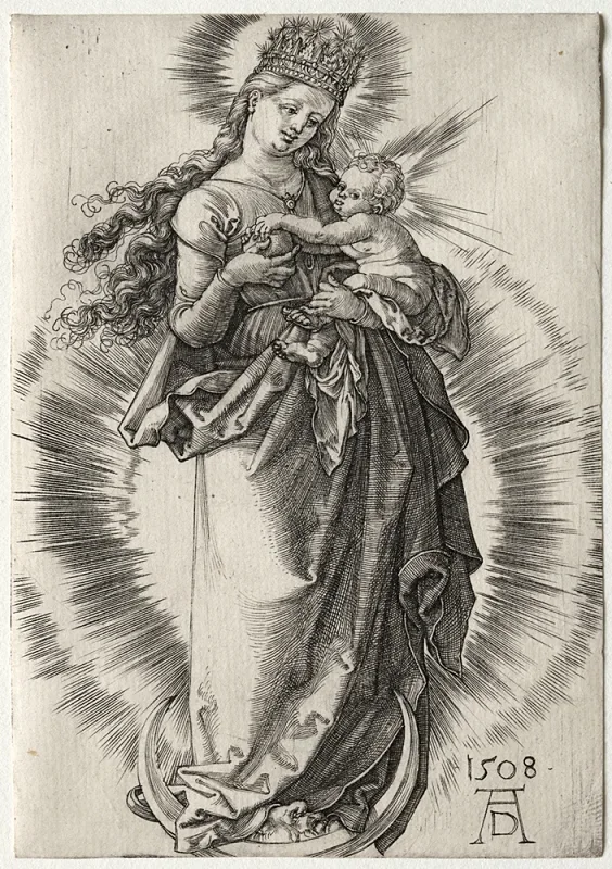 Albrecht Dürer | Jomfru Maria med stjernekrone - 1508 | Indrammet kunsttryk | Renæssance | formida