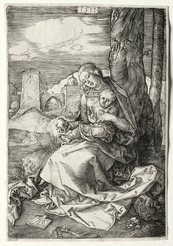Albrecht Dürer | Jomfru Maria og barnet med pæren - 1511 | Indrammet kunsttryk | Renæssance | formida