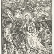 Albrecht Dürer | Die Jungfrau Maria, umgeben von vielen Engeln – 1518 | Gerahmter Kunstdruck | Renaissance | formida