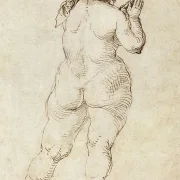Albrecht Dürer | Kvindelig nøgenbeder - 1497 | Indrammet kunsttryk | Renæssance | formida