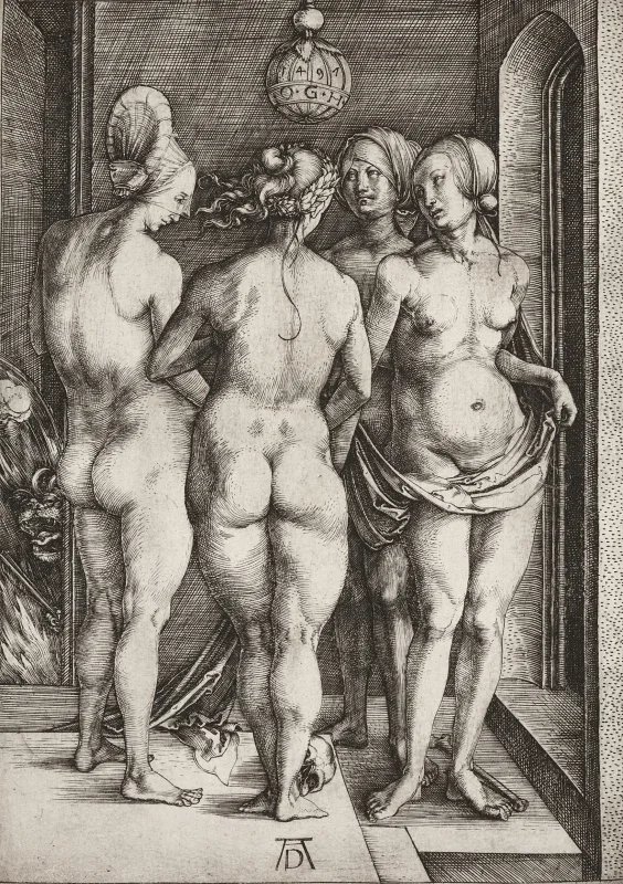 Albrecht Dürer | Vier nackte Frauen - 1496 | Gerahmter Kunstdruck | Renaissance | formida