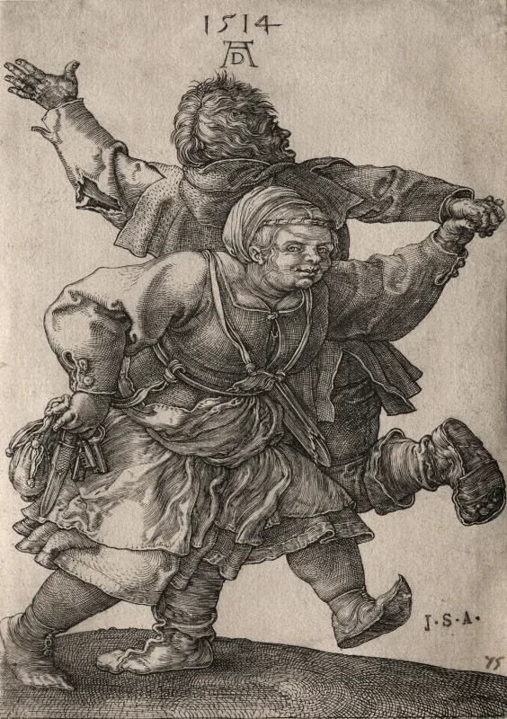 Albrecht Dürer | Bondepar danser - 1514 | Indrammet kunsttryk | Renæssance | formida