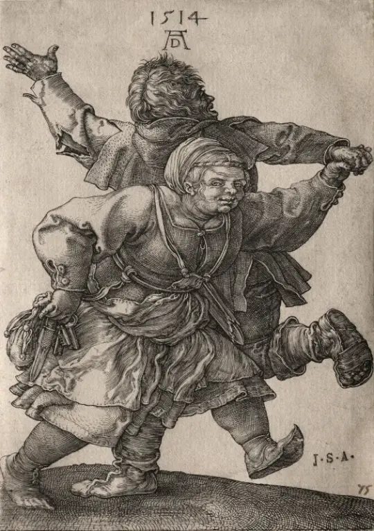 Albrecht Dürer | Bondepar danser - 1514 | Indrammet kunsttryk | Renæssance | formida