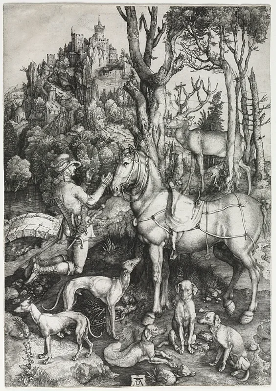 Albrecht Dürer | Sankt Eustachius - 1501 | Indrammet kunsttryk | Renæssance | formida