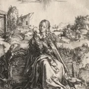 Albrecht Dürer | Den hellige familie med sommerfuglen - 1495 | Indrammet kunsttryk | Renæssance | formida