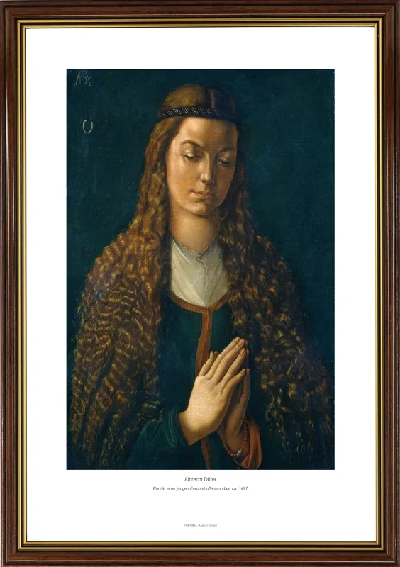 Albrecht Dürer | Portræt af en ung kvinde med håret nede - 1497 | Gallery Edition | Indrammet kunsttryk | Renæssance