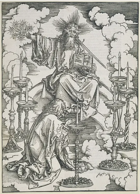 Albrecht Dürer | Johannes ser de syv lysestager - 1496 | Indrammet kunsttryk | Renæssance | formida