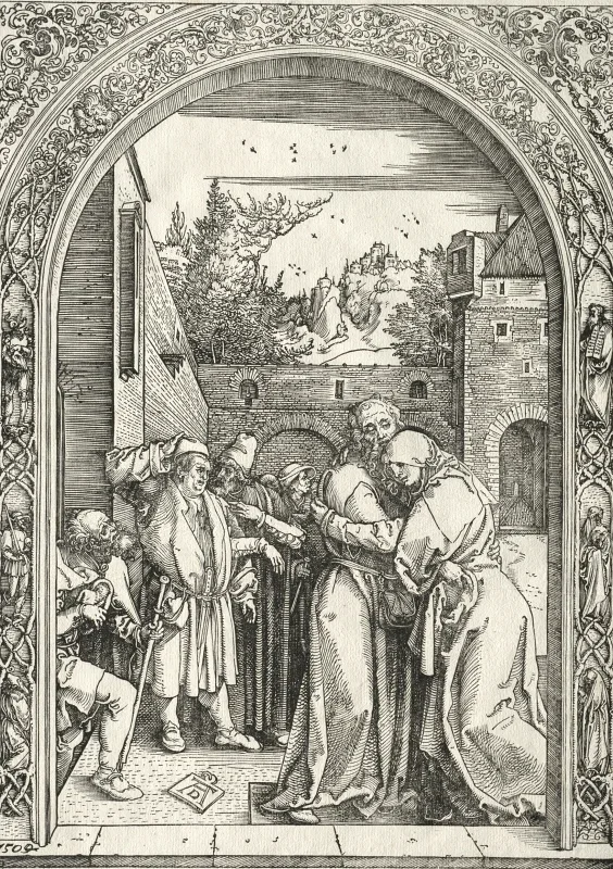 Albrecht Dürer | Den hellige familie med sommerfuglen - 1495 | Indrammet kunsttryk | Renæssance | formida
