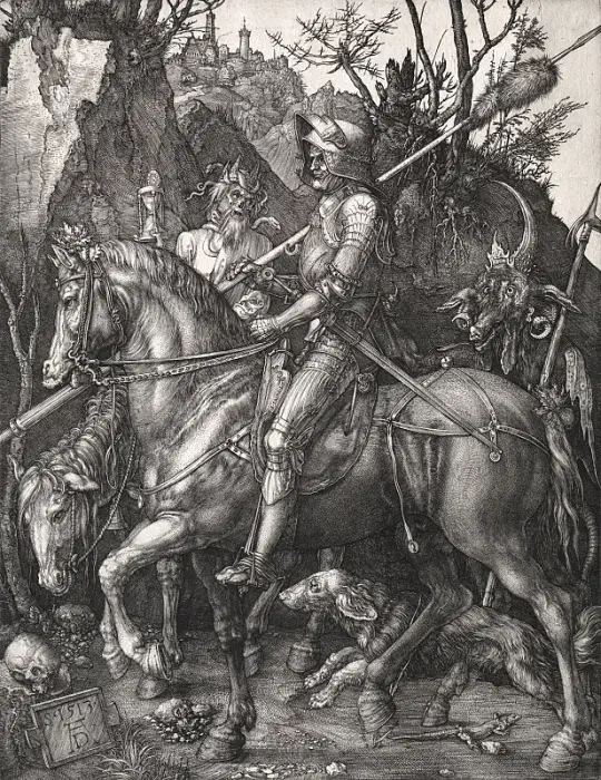 Albrecht Dürer | Ridder, Død og Djævelen - 1513 | Indrammet kunsttryk | Renæssance | formida
