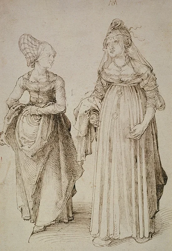 Albrecht Dürer | Eine Dame aus Nürnberg und eine Dame aus Venedig - 1495 | Gerahmter Kunstdruck | Renaissance | formida
