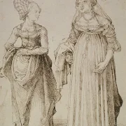 Albrecht Dürer | Eine Dame aus Nürnberg und eine Dame aus Venedig - 1495 | Gerahmter Kunstdruck | Renaissance | formida