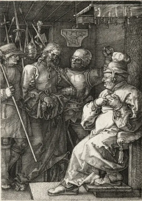 Albrecht Dürer | Kristus foran ypperstepræsten Kajfas – 1512 | Indrammet kunsttryk | Renæssance | formida