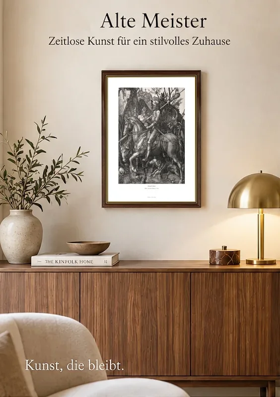 Albrecht Dürer | Ridder, Død og Djævelen - 1513 | Gallery Edition | Indrammet kunsttryk | Renæssance