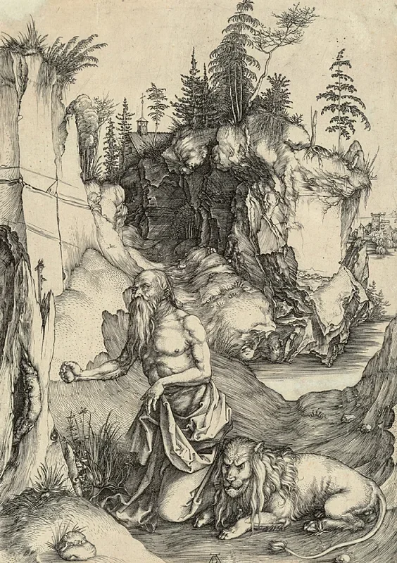 Albrecht Dürer | Der heilige Hieronymus in Buße – 1496 | Gerahmter Kunstdruck | Renaissance | formida