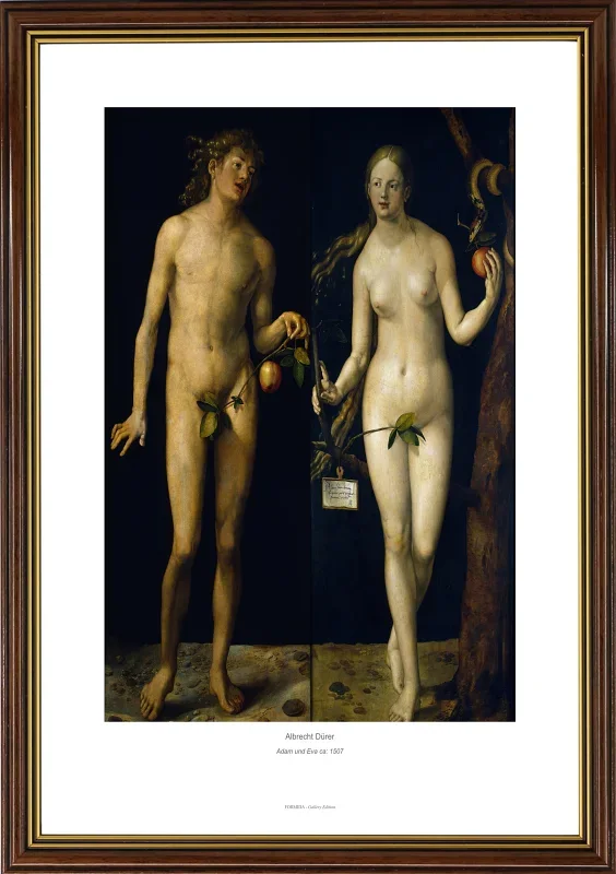 Albrecht Dürer | Adam og Eva - 1507 | Gallery Edition | Indrammet kunsttryk | Renæssance