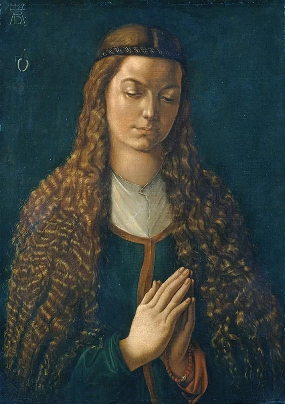 Albrecht Dürer | Porträt einer jungen Frau mit offenem Haar – 1497 | Giclée Kunstdruck gerahmt