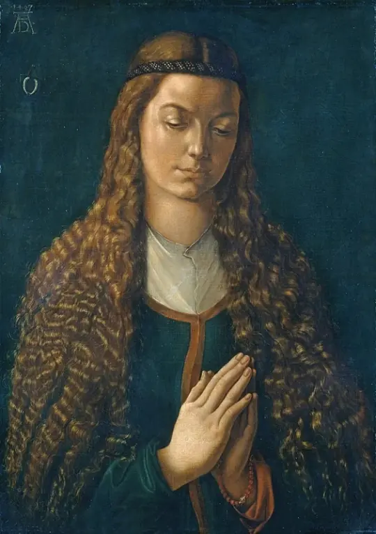 Albrecht Dürer | Porträt einer jungen Frau mit offenem Haar – 1497 | Giclée Kunstdruck gerahmt