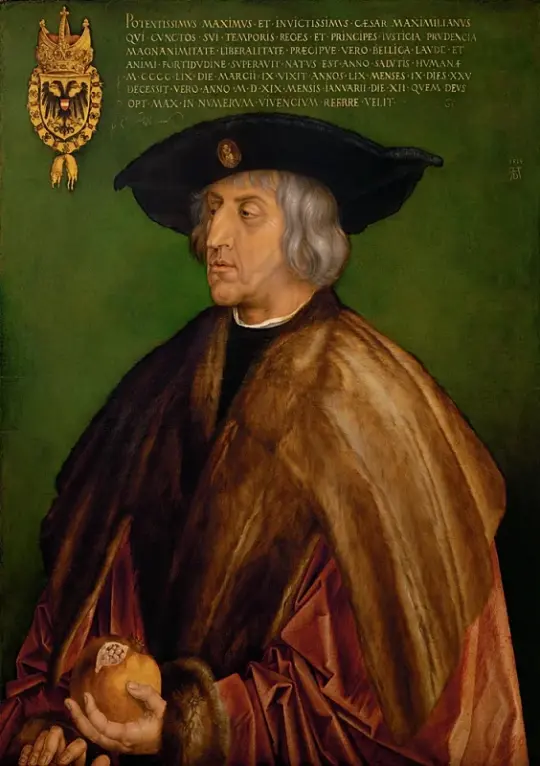 Albrecht Dürer | Porträt von Maximilian I. - 1519 | Giclée Kunstdruck gerahmt