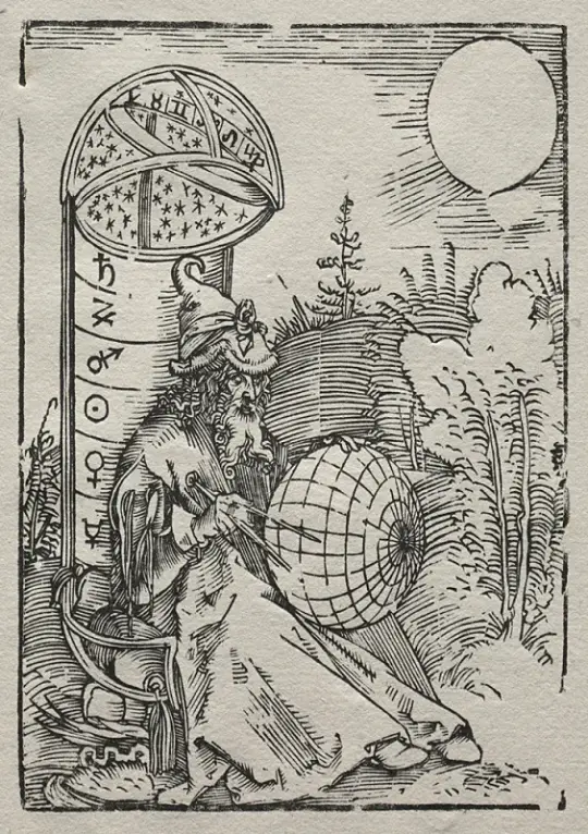 Albrecht Dürer | Ptolemaios med himmelgloben - 1504 | Indrammet kunsttryk | Renæssance | formida