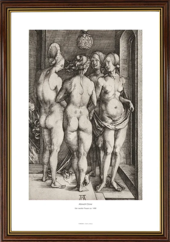 Albrecht Dürer | Vier nackte Frauen - 1496 | Gallery Edition | Gerahmter Kunstdruck | Renaissance