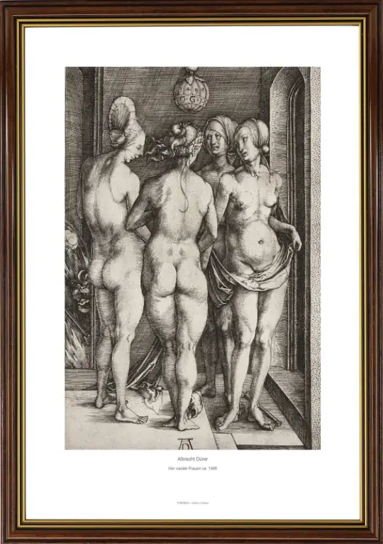 Albrecht Dürer | Fire nøgne kvinder - 1496 | Gallery Edition | Indrammet kunsttryk | Renæssance