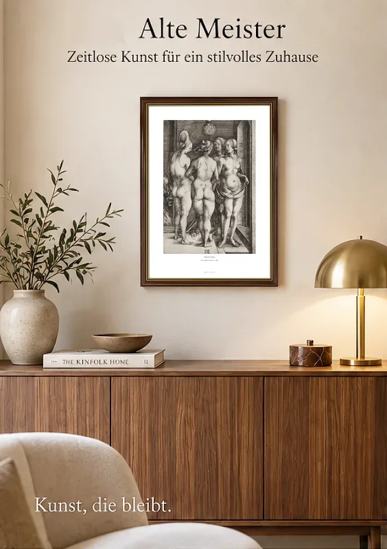 Albrecht Dürer | Vier nackte Frauen - 1496 | Gallery Edition | Gerahmter Kunstdruck | Renaissance