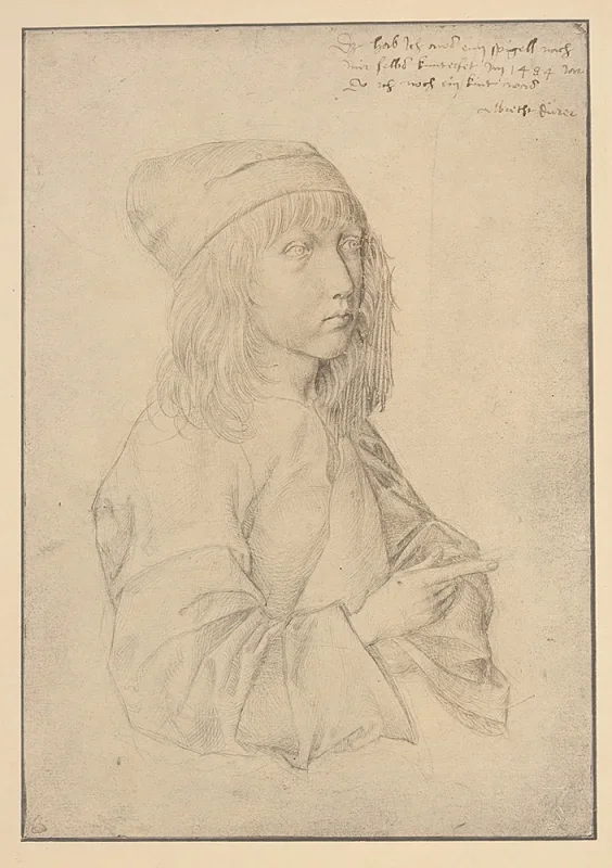 Albrecht Dürer | Selvportræt med 13-årig - 1484 | Indrammet kunsttryk | Renæssance | formida